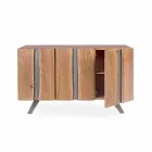 Modernes Sideboard aus Akazienholz mit Metalleinsätzen Homemotion - Sonia Viadurini