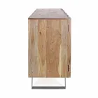 Modernes Sideboard aus Akazienholz mit Metalleinsätzen Homemotion - Sonia Viadurini