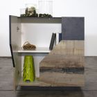 Modernes Sideboard aus Melamin 2 Zimmer mit Regal Made in Italy - Geraldina Viadurini
