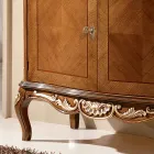 Klassisches Wohnzimmer-Sideboard Avio Blau oder Walnussholz Made in Italy - Chantilly Viadurini