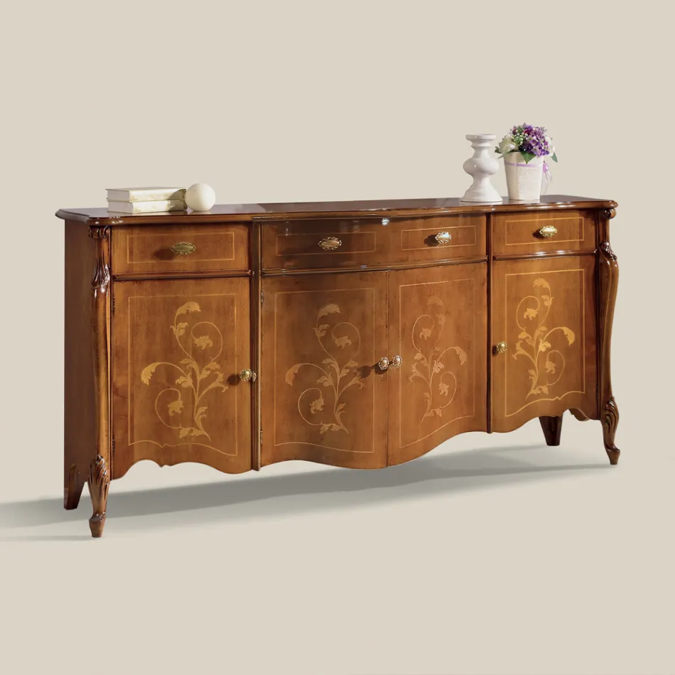 Luxuriöses Wohnzimmer-Sideboard aus klassischem Made in Italy-Holz - Caligola Viadurini