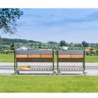 Moderne Gartenküche im Freien auf Holz- und Stahlrädern - Buoncalliope Viadurini