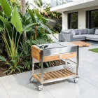 Außenküche auf Rädern aus Stahl und Holz mit Teppanyaki - Buoncalliope Viadurini