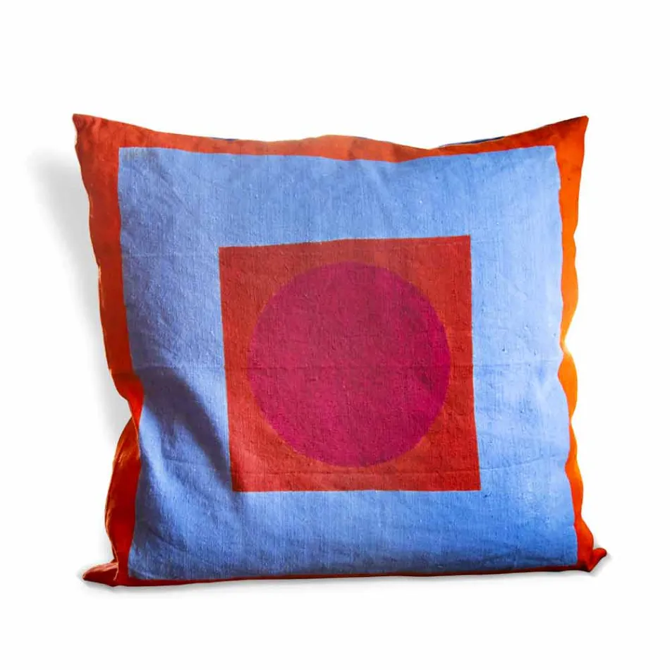 Handgemaltes Hanfkissen Einzigartiges Stück Italienische Kunst - Marken Viadurini
