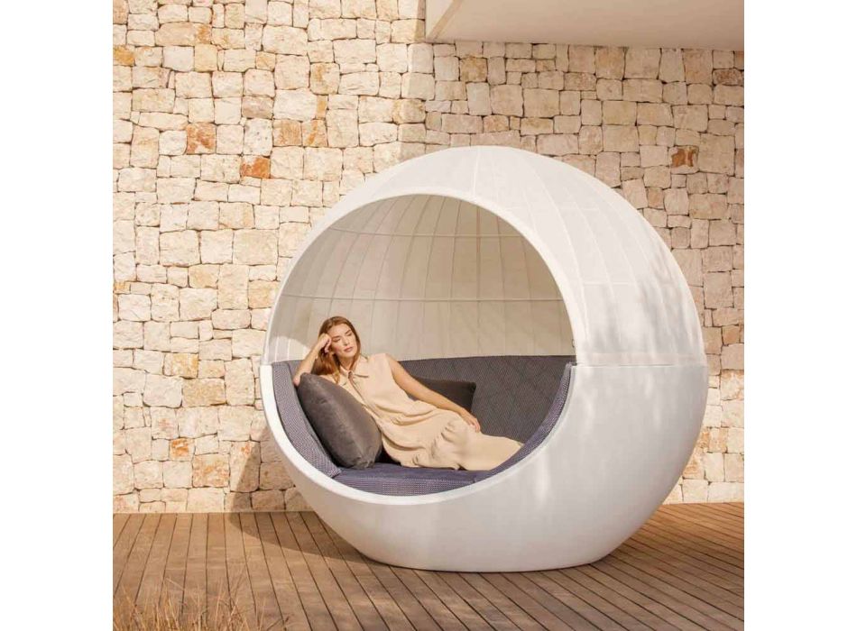 Luxus rundes Design Garden Daybed mit Sonnenschirm - Ulm Moon von Vondom Viadurini