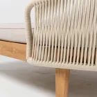 Gartenliege aus Teakholz, Aluminium, Seil und Kissen – Jacub Viadurini