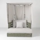 Gartenliege aus Teakholz, Aluminium und Seil mit Kissen - Arcangelo Viadurini