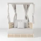 Gartenliege aus Teakholz, Aluminium und Seil mit Kissen - Arcangelo Viadurini