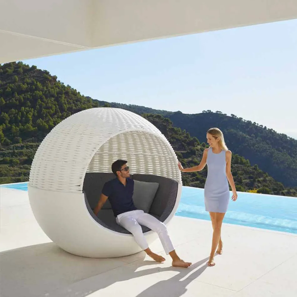 Luxus Garten Daybed Round Design mit geflochtenem Seil - Ulm Moon von Vondom Viadurini