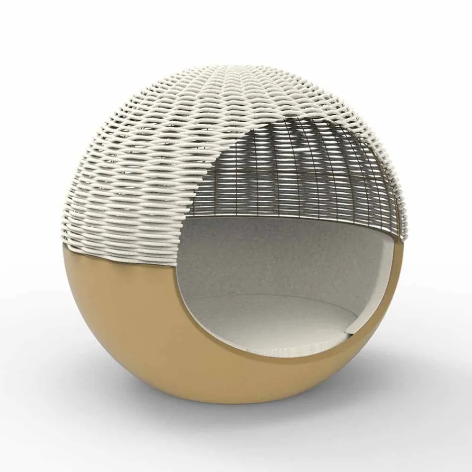Luxus Garten Daybed Round Design mit geflochtenem Seil - Ulm Moon von Vondom Viadurini