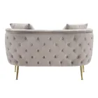 2-Sitzer-Sofa mit Samtbezug und Eisenfüßen - Annetta Viadurini