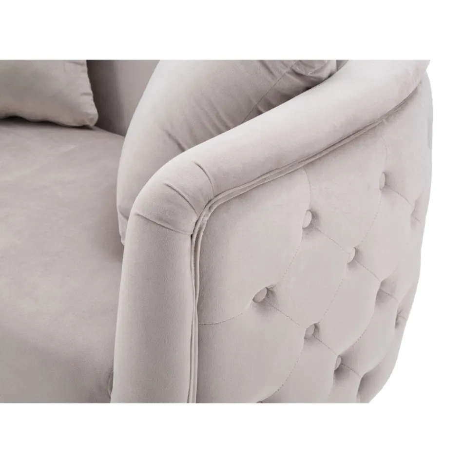 2-Sitzer-Sofa mit Samtbezug und Eisenfüßen - Annetta Viadurini