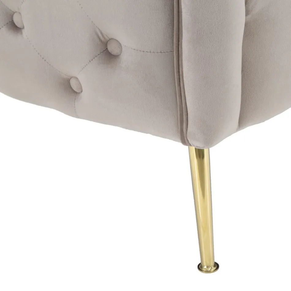 2-Sitzer-Sofa mit Samtbezug und Eisenfüßen - Annetta Viadurini