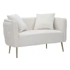 2-Sitzer-Sofa mit Samtbezug und Eisenfüßen - Annetta Viadurini