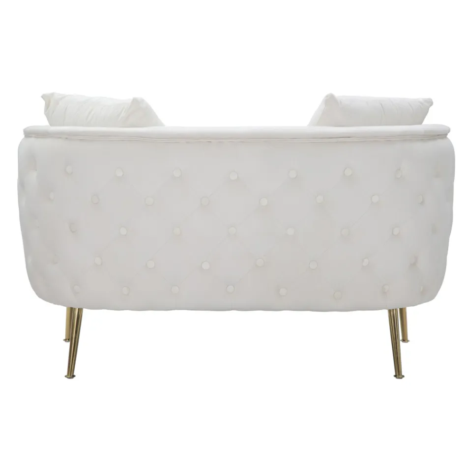 2-Sitzer-Sofa mit Samtbezug und Eisenfüßen - Annetta Viadurini