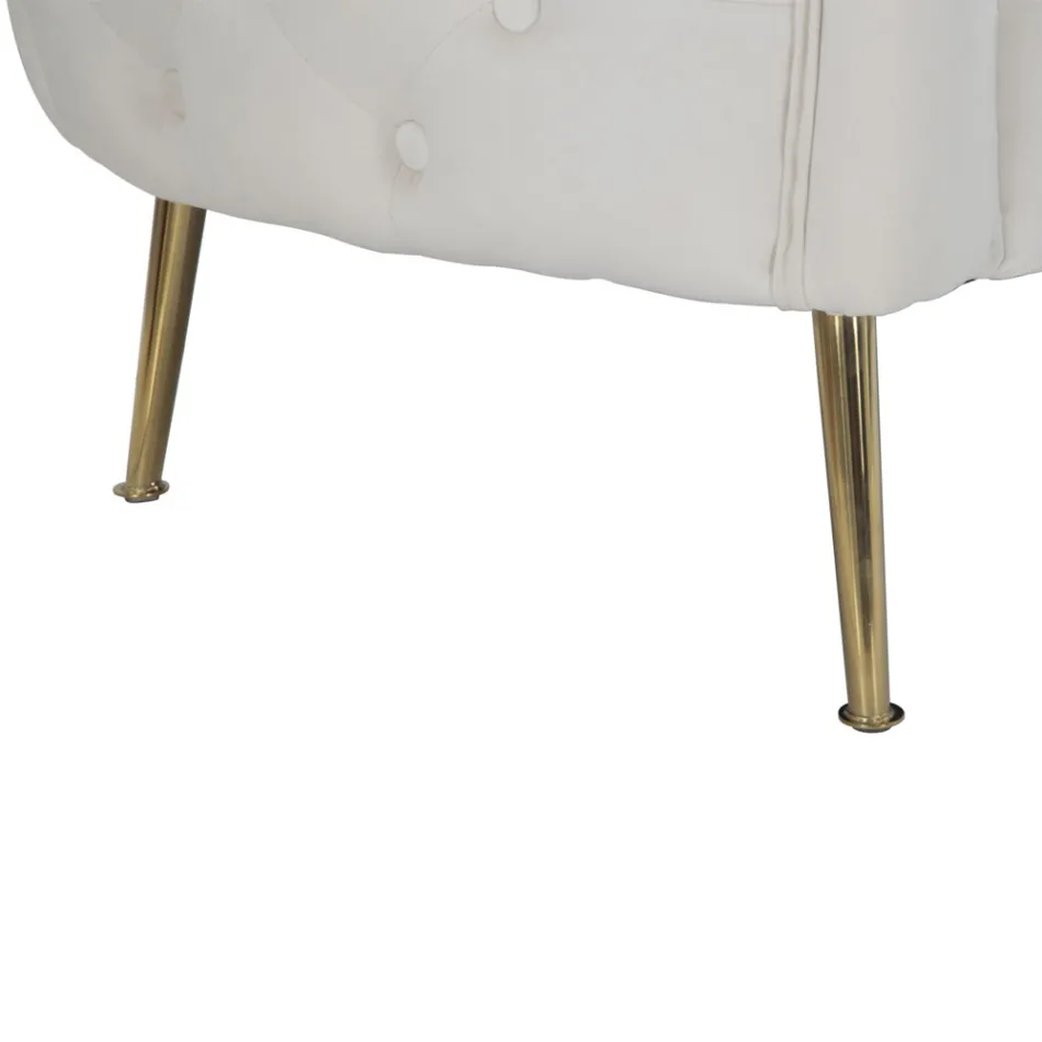 2-Sitzer-Sofa mit Samtbezug und Eisenfüßen - Annetta Viadurini