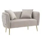 2-Sitzer-Sofa mit Samtbezug und Eisenfüßen - Annetta Viadurini