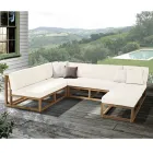 Outdoor-Sofa und Kissen aus natürlichem Teakholz - Circe Viadurini