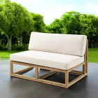 Outdoor-Sofa aus natürlichem Teakholz und Kissen - Circe Viadurini