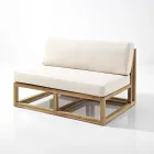 Outdoor-Sofa und Kissen aus natürlichem Teakholz - Circe Viadurini