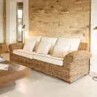 2- oder 3-Sitzer-Outdoor-Sofa in Abaca mit Kissen - Lagertha Viadurini