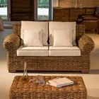 2- oder 3-Sitzer-Outdoor-Sofa in Abaca mit Kissen - Lagertha Viadurini