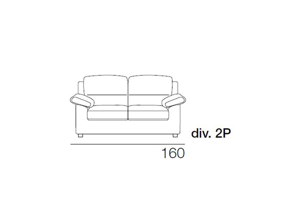 2- oder 3-Sitzer-Sofa mit Stoffbezug und Füßen Made in Italy - Budapest