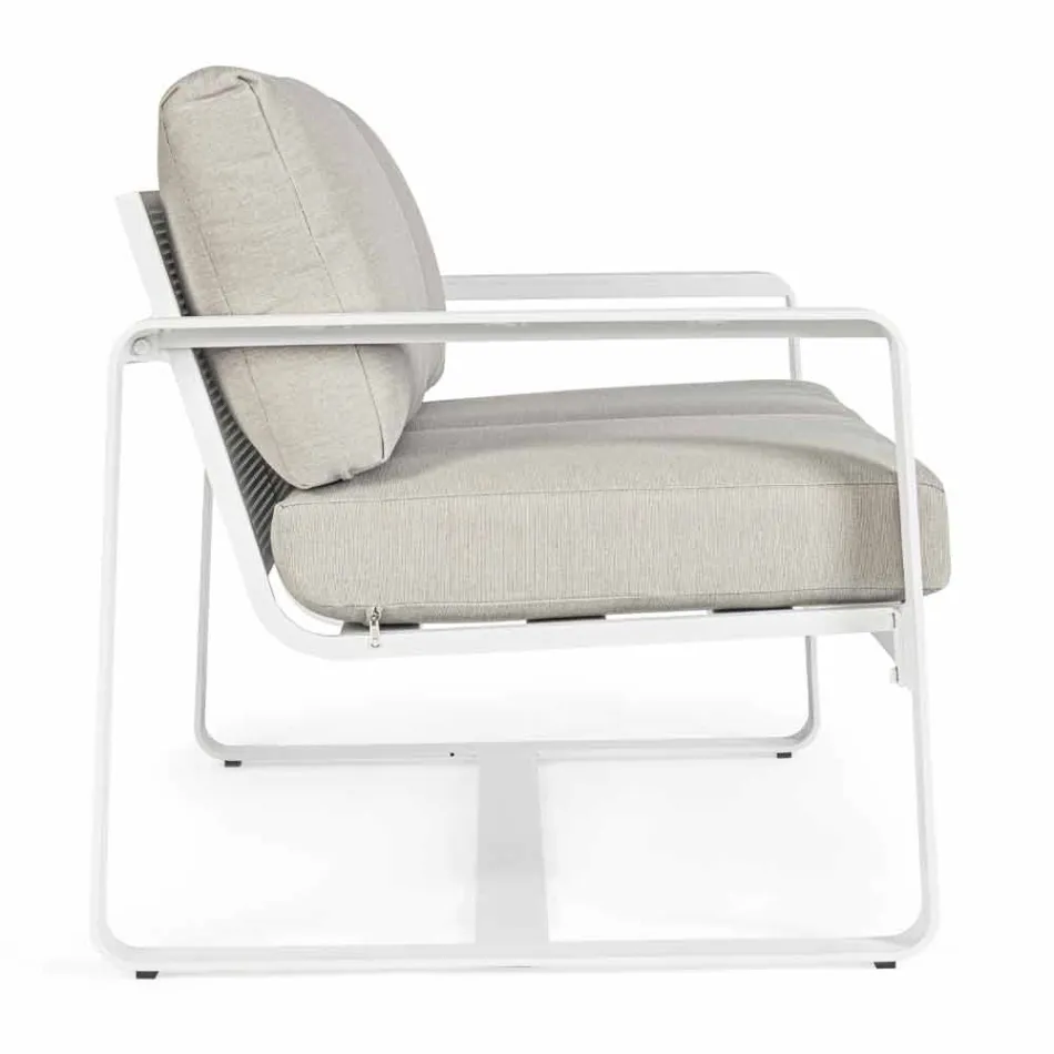 2-Sitzer-Outdoor-Sofa aus Aluminium mit Stoffkissen - Mirea Viadurini