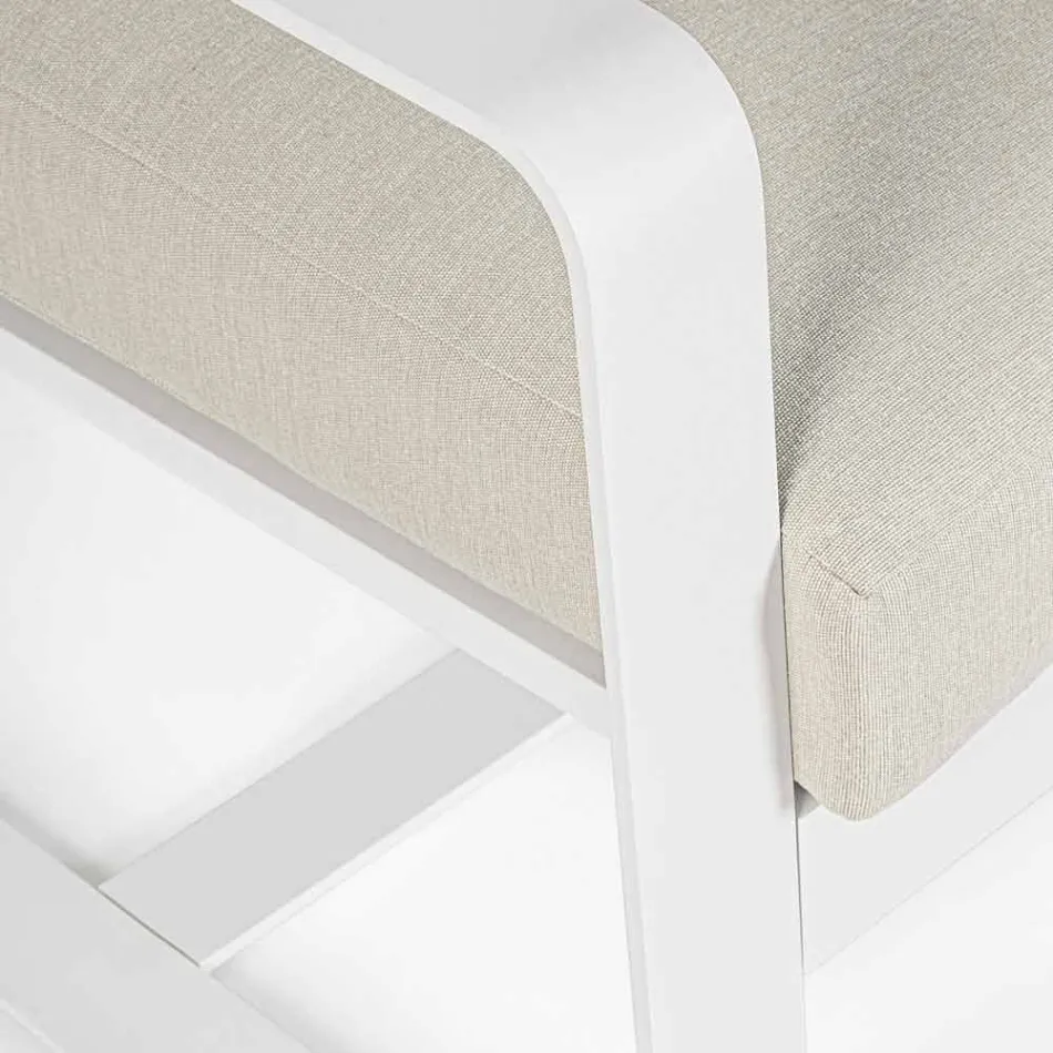 2-Sitzer-Outdoor-Sofa aus Aluminium mit Stoffkissen - Mirea Viadurini