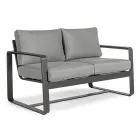 2-Sitzer-Outdoor-Sofa aus Aluminium mit Stoffkissen - Mirea Viadurini
