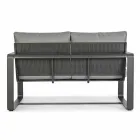 2-Sitzer-Outdoor-Sofa aus Aluminium mit Stoffkissen - Mirea Viadurini