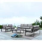 2-Sitzer-Outdoor-Sofa aus Aluminium mit Stoffkissen - Mirea Viadurini