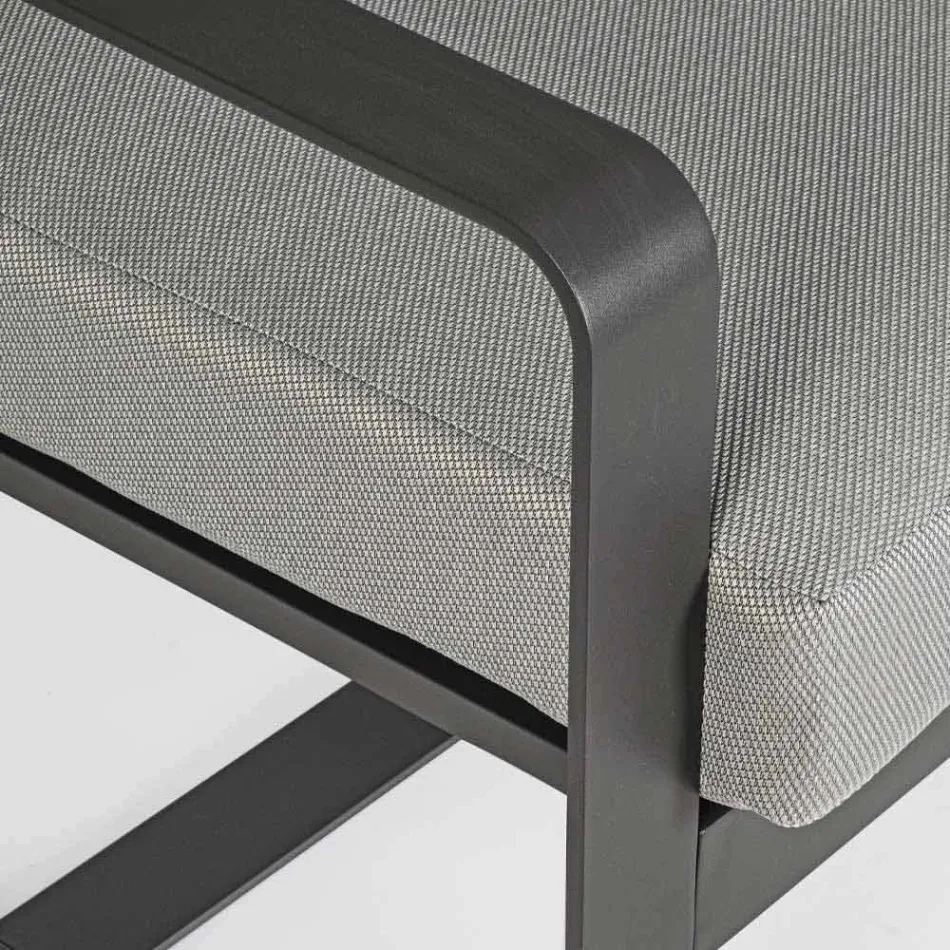 2-Sitzer-Outdoor-Sofa aus Aluminium mit Stoffkissen - Mirea Viadurini