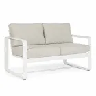 2-Sitzer-Outdoor-Sofa aus Aluminium mit Stoffkissen - Mirea Viadurini