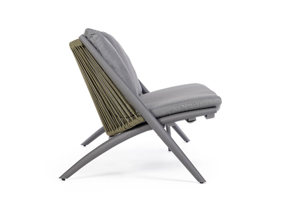 2-Sitzer-Outdoor-Sofa aus Aluminium und Seil mit Homemotion-Kissen - Gillian