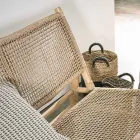 2-Sitzer-Sofa im Freien aus Teakholz und Kunstfaser - Tecno Viadurini