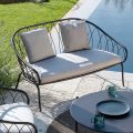 2-Sitzer-Gartensofa aus Metall und Kissen Made in Italy - Fontana