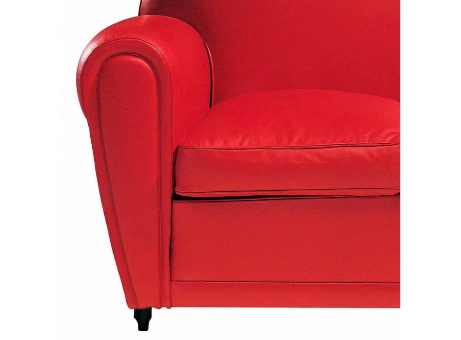 2-Sitzer-Sofa mit Lederbezug und lackierten Füßen Made in Italy - Pegolo Viadurini