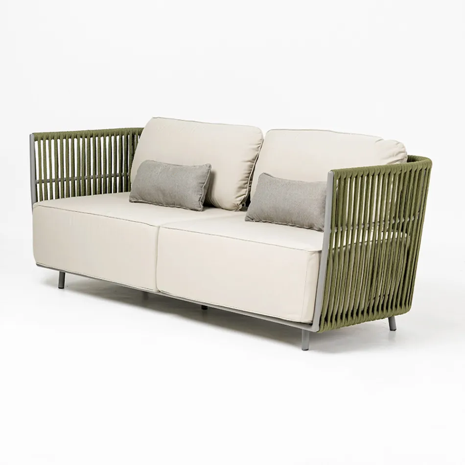 3-Sitzer Outdoor-Sofa aus Aluminium und Weben - Eugene Viadurini
