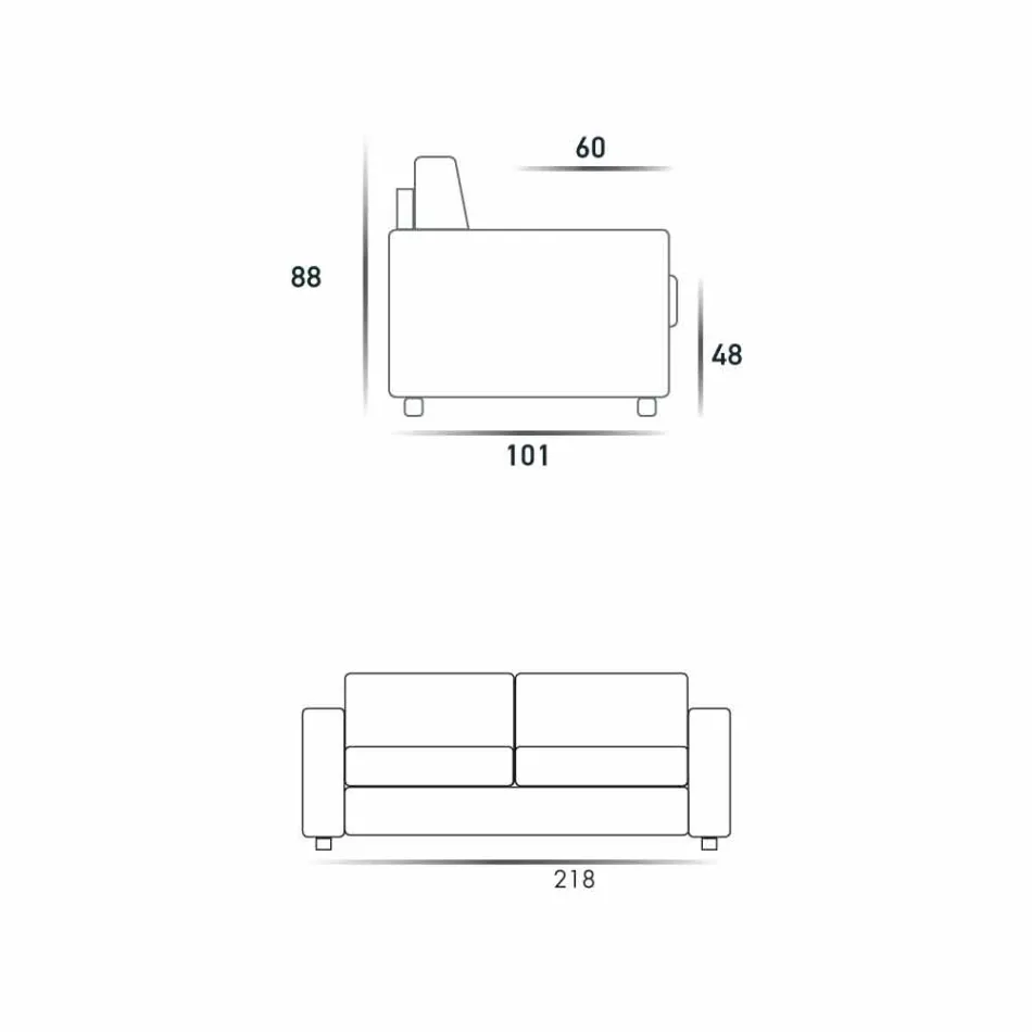 3-Sitzer Maxi modernes Design Kunstleder / Stoff in Italien Mora Viadurini