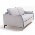 Dreisitzer-Sofa maxi L205cm modernes Design aus Kunstleder/Stoff Erica