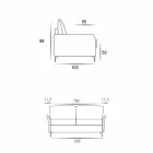 3-Sitzer Maxi L205 cm modernes Design Kunstleder / Stoff Erica Viadurini
