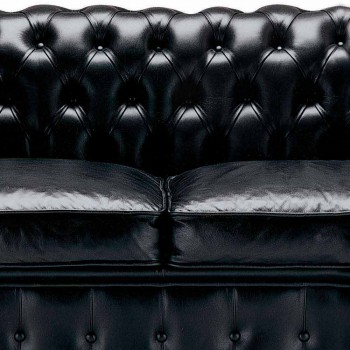 3-Sitzer-Sofa mit Lederbezug und lackierten Füßen Made in Italy - Idra