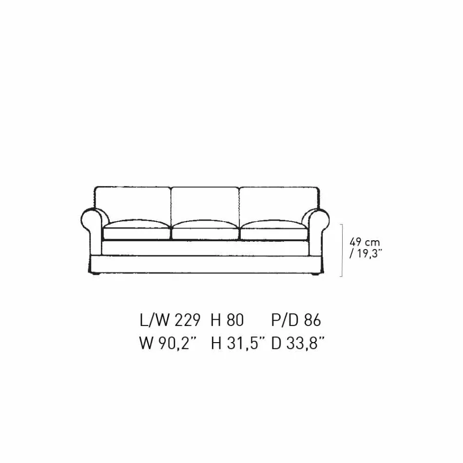 3-Sitzer-Sofa mit hochwertigem Made in Italy-Stoff bezogen - Andromeda Viadurini