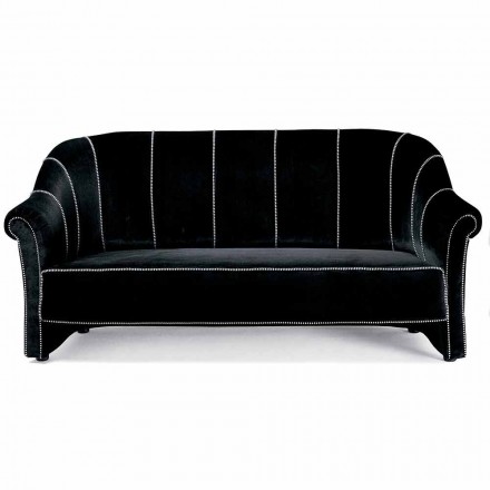 3-Sitzer-Sofa mit Samtbezug und weißen Nähten Made in Italy - Caster Viadurini