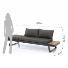 3-Sitzer-Sofa, umwandelbar in Chaiselongue mit verstellbarer Rückenlehne – Lire Viadurini