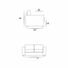 2-Sitzer-Sofa modernes Design Kunstleder / Stoff in Italien Mora Viadurini