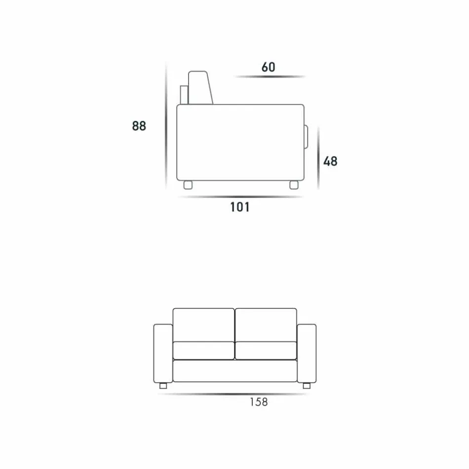 2-Sitzer-Sofa modernes Design Kunstleder / Stoff in Italien Mora Viadurini
