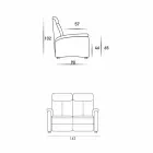 2-Sitzer-Sofa modernes Design in Leder, Kunstleder oder Stoff Gelso Viadurini