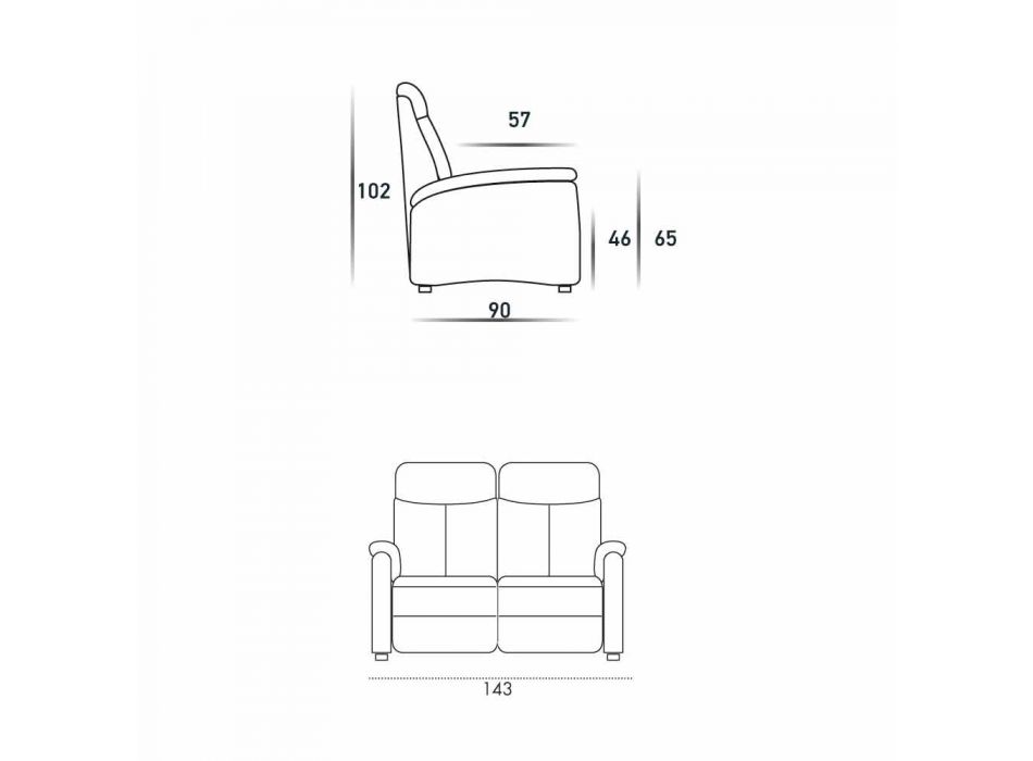 2-Sitzer-Sofa modernes Design in Leder, Kunstleder oder Stoff Gelso Viadurini